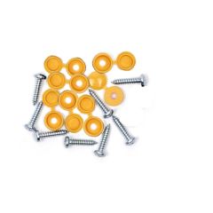 Number Plate Screw & Cap (YELLOW) Pk 100