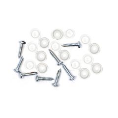 Number Plate Screw & Cap (WHITE) Pk 100