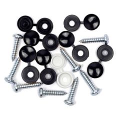 Number Plate Screw & Cap (Black) Pk 100