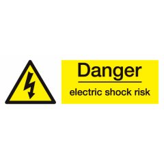 Electric Shock Sign 300x100mm Plastic