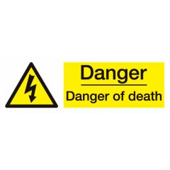 Danger Of Death Sign 600x200mm Vinyl