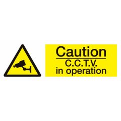 Caution CCTV Sign 300x100 Plastic