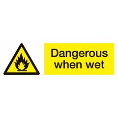 Danger When Wet Sign 600x200mm Plastic