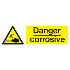 Danger Corrosive Sign 600x200mm Vinyl