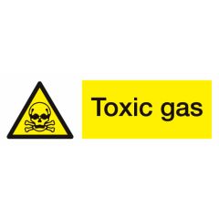 Toxic Gas Sign 300x100mm Plastic