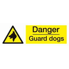 Danger Guard Dogs Sign 300x100mm Plastic