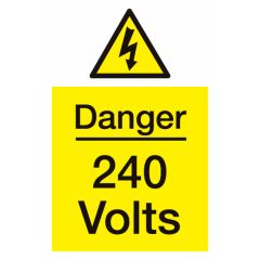 Danger 240v Volts Sign 200x300 Plastic