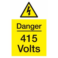 Danger 415v Volts Sign 200x300mm Plastic