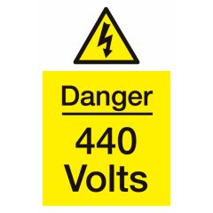 Danger 440v Volts Sign 400x600mm Vinyl