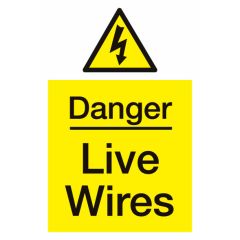 Live Wires Sign 400x600mm Vinyl