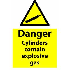 Danger Explosive Cylinders 400x600mm Pls