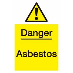 Danger Asbestos Sign 400x600mm Plastic
