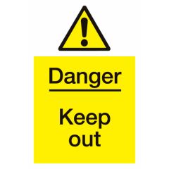 Danger Keep Out Sign 200x300mm Plastic
