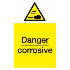 Danger Corrosive Sign 200x300mm Vinyl
