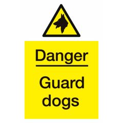Danger Guard Dogs Sign 400x600mm Vinyl