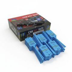 Blue car key tags