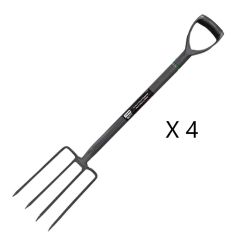 4 X Carbon Steel Digging Fork Heavy Duty