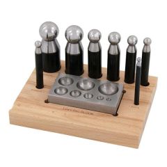 9 Pcs Doming Punch Block Set