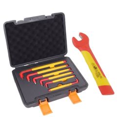 TBT3565 Insulated Open End Wrench 1000 Volt 8mm + TBT3568 6pc Hex Key Set Extra Long VDE Approved
