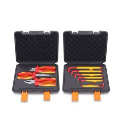TBT3573 3 Piece 1000V Insulated Pliers Set + TBT3568 6pc Hex Key Set Extra Long VDE Approved