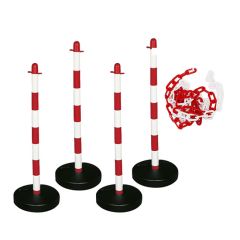 4 Post Barrier System Red & White