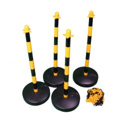 4 Post Barrier System Black & Yellow