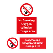 No Smoking Oxygen Cylinders Storage Area Signs